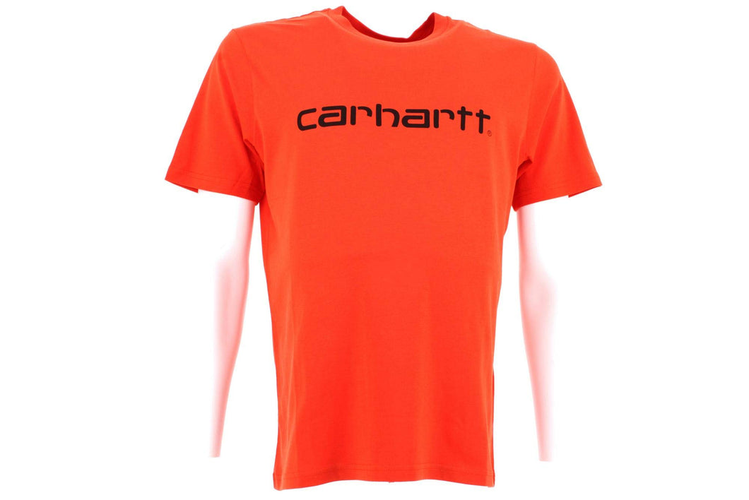 Carhartt I023803 Script T Shirt Unisex Girocollo Stampata Brick Orange Arancione