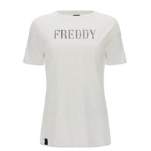 Carica l&#39;immagine nel visualizzatore di Gallery, FREDDY T-Shirt Regular in Jersey con Micro Borchie Effetto Pois
