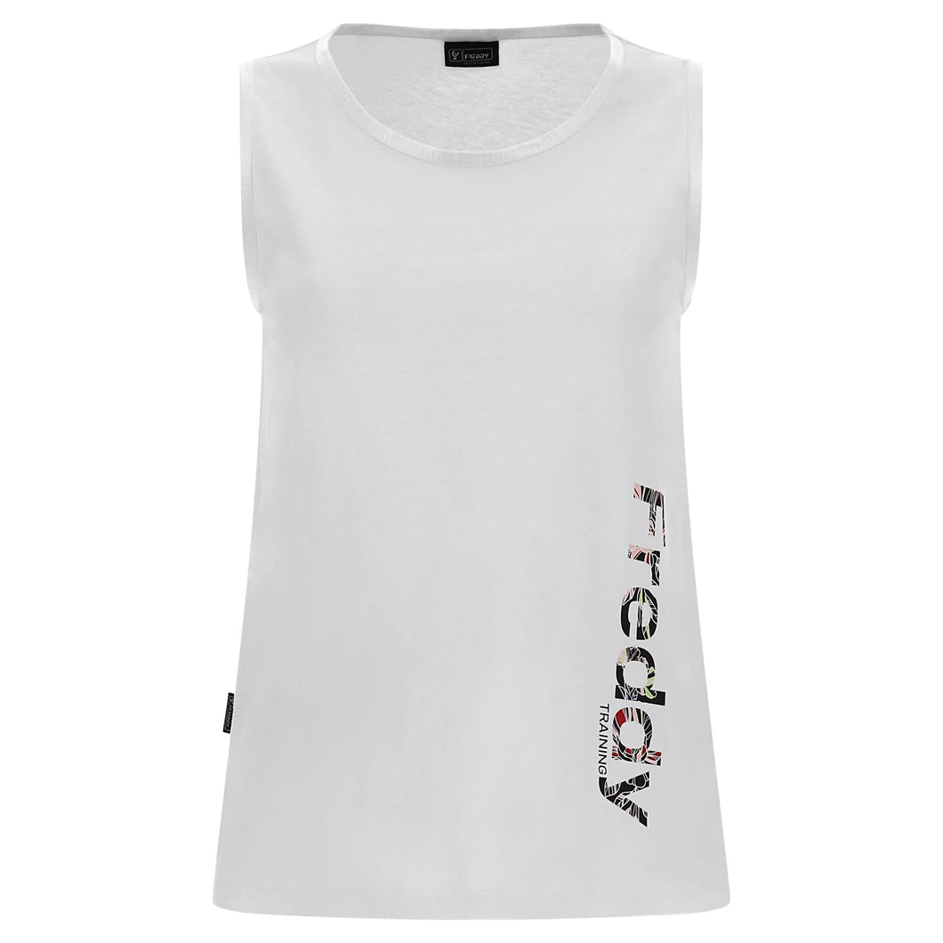 FREDDY - Canotta Jersey di Cotone Stampa Floreale Training
