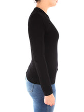 Carica l&#39;immagine nel visualizzatore di Gallery, Guess Maglia Stretch Donna Girocollo, Manica Lunga, vestibilità Regular. Black Nero (S)

