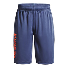 Carica l&#39;immagine nel visualizzatore di Gallery, Under Armour Boys&#39; Prototype 2.0 Wordmark Shorts , Utility Blue (496)/Pitch Gray , Youth X-Small
