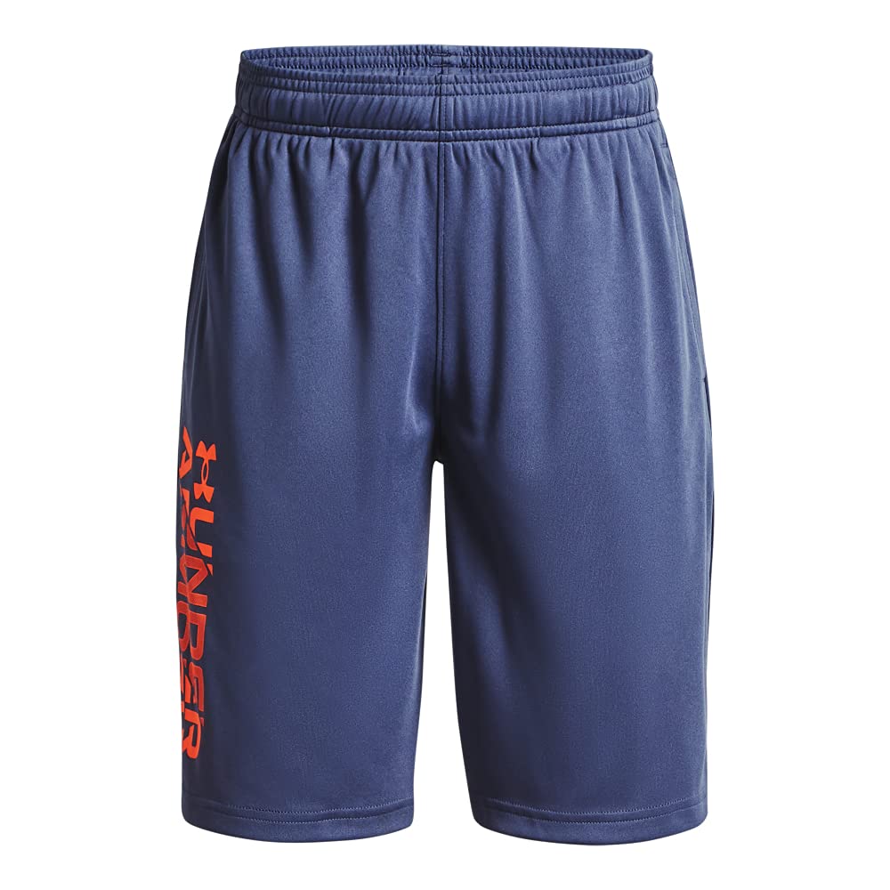 Under Armour Boys' Prototype 2.0 Wordmark Shorts , Utility Blue (496)/Pitch Gray , Youth X-Small