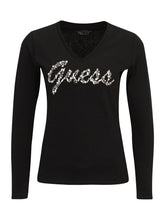 Carica l&#39;immagine nel visualizzatore di Gallery, Guess T Shirt V Manica Lunga W2BI21I3Z14 - JBLK Tg. S Nero

