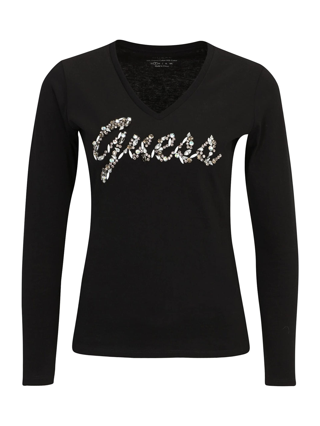 Guess T Shirt V Manica Lunga W2BI21I3Z14 - JBLK Tg. S Nero