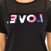 Carica l&#39;immagine nel visualizzatore di Gallery, Abasic Desigual Maglietta t-Shirt Donna Biologica Love con trasparenza - Black
