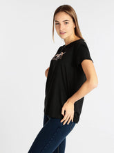 Carica l&#39;immagine nel visualizzatore di Gallery, FREDDY - T-Shirt in Jersey Leggero con Stampa Lucida Rame

