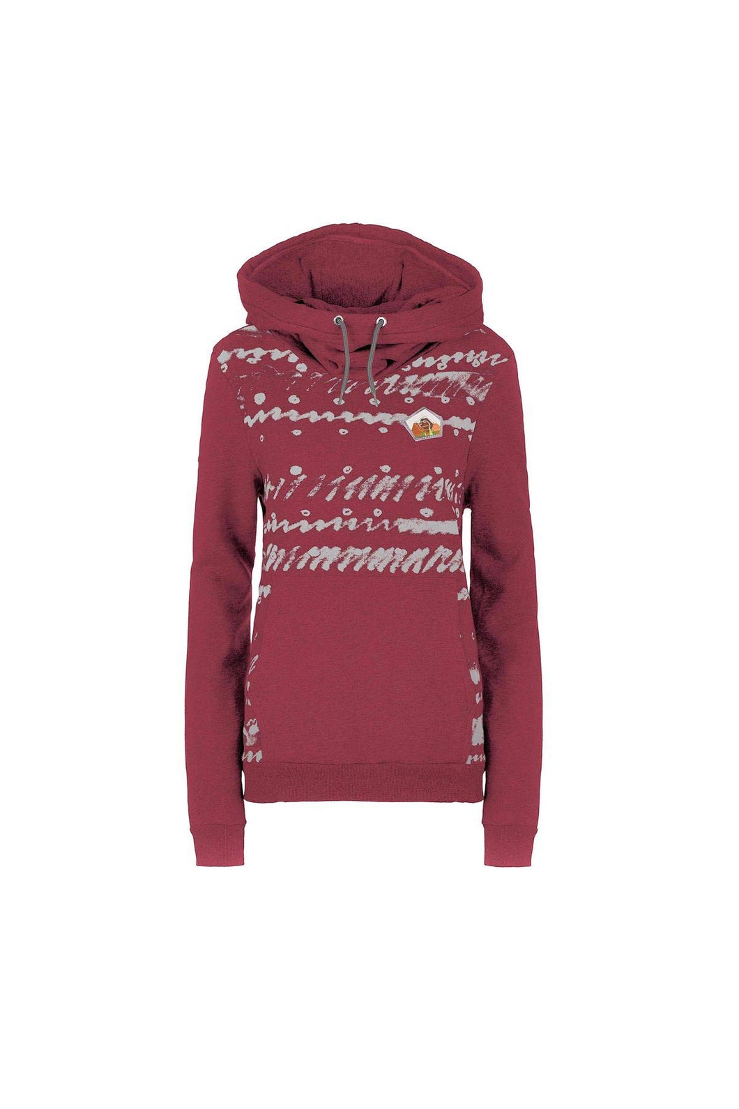 E9 Enove Culci Felpa Donna Chiusa con Cappuccio Magenta con Grafica Bianca