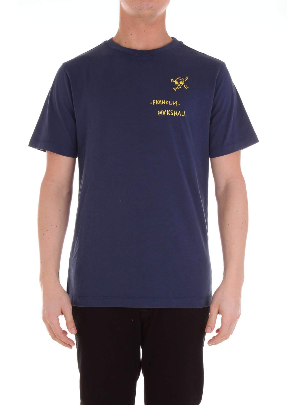 Franklin & Marshall Jersey Round Neck T-Shirt Uomo Blu Navy Cotone (L)