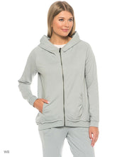 Carica l&#39;immagine nel visualizzatore di Gallery, Freddy felpa donna con zip e cappuccio grigio flash7lf
