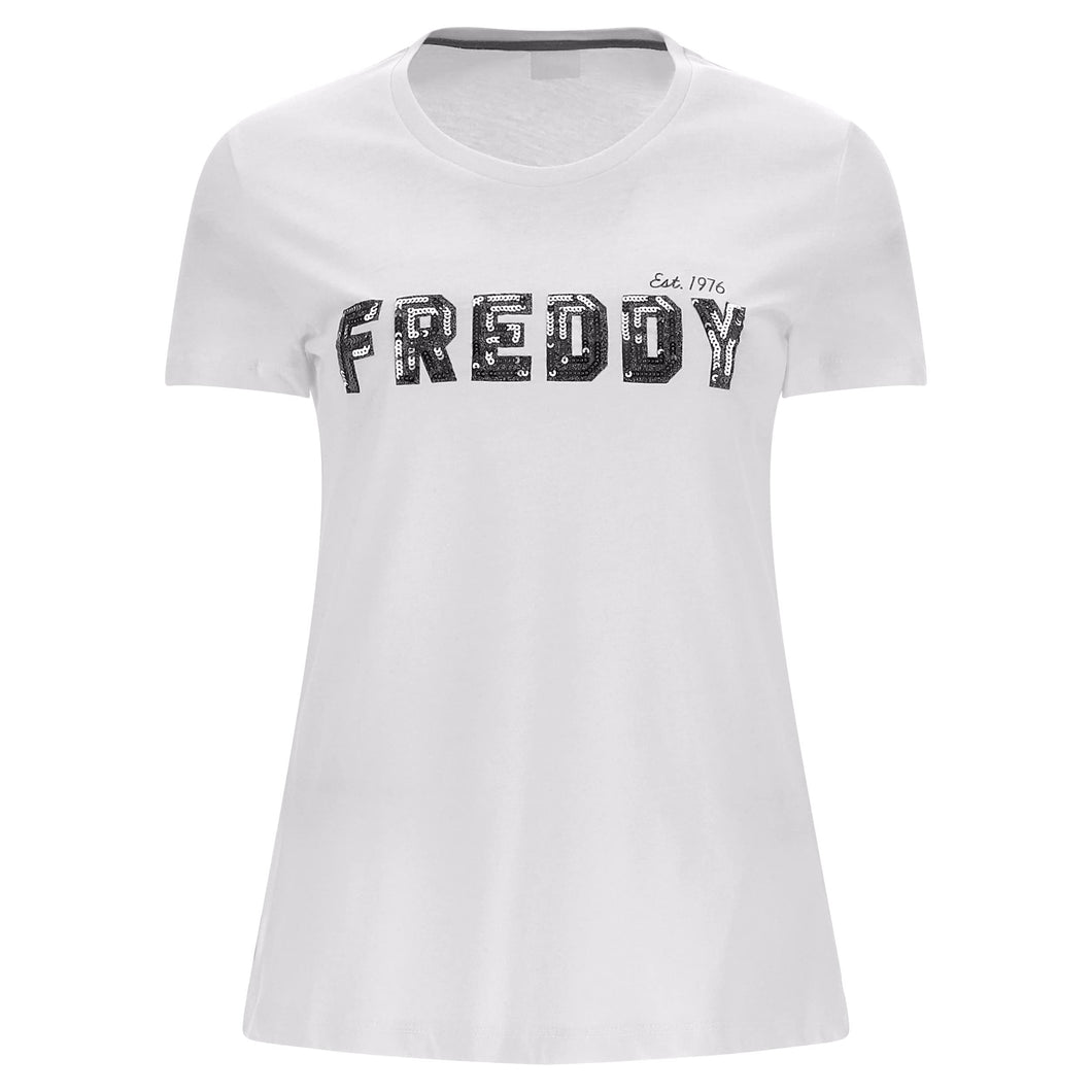 FREDDY - T-Shirt in Jersey con Grafica Paillettes