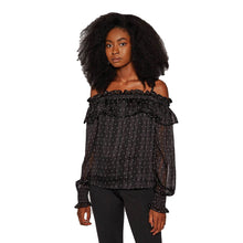 Carica l&#39;immagine nel visualizzatore di Gallery, Guess LS Mirella Top W1YH0S WE0R0 Dots Mania Black WHI
