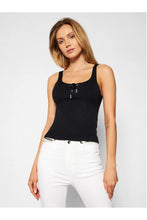 Carica l&#39;immagine nel visualizzatore di Gallery, Guess Top A Costine con Allacciatura W1GR71Z2U0-JBLK Black Nero M
