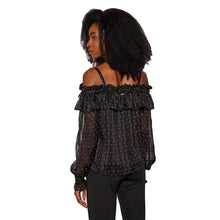 Carica l&#39;immagine nel visualizzatore di Gallery, Guess LS Mirella Top W1YH0S WE0R0 Dots Mania Black WHI
