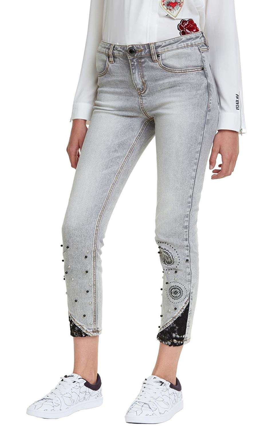 Desigual Jeans Donna Denim Pearls 18WWDD06