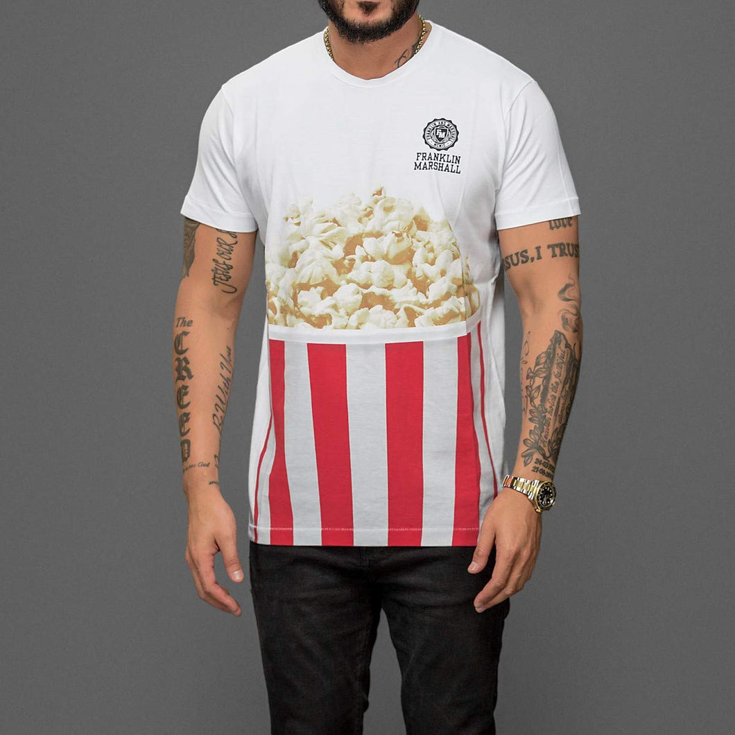 Franklin and Marshall t-Shirt Maglietta Uomo in Cotone Stampa Pop Corn XL