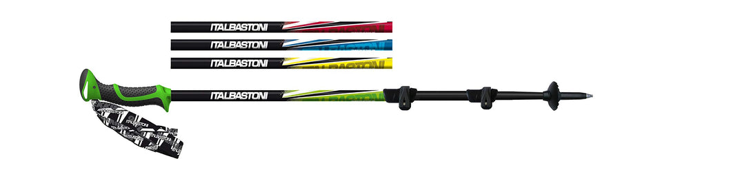 Italbastoni Bastoncino telescopico 3 sezioni Springbok Regolazione Double Lock Azzurro