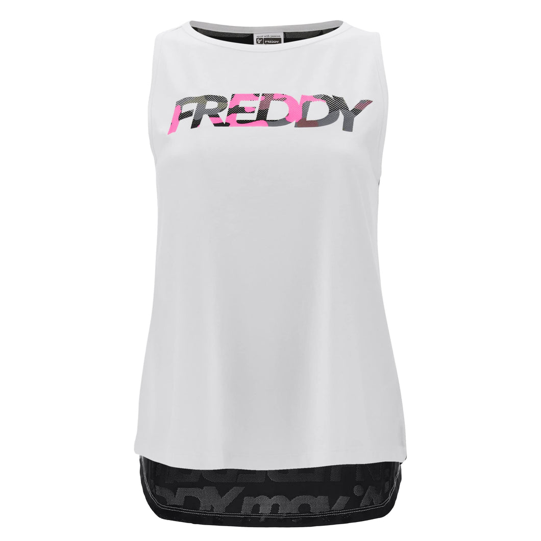 FREDDY - Canotta Fitness MOV. con Retro in Mesh Logato