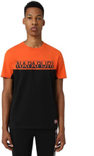Carica l&#39;immagine nel visualizzatore di Gallery, NAPAPIJRI T-shirt manica corta bicolore mod. Ice SS CB, colore nero arancione
