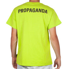 Carica l'immagine nel visualizzatore di Gallery, PROPAGANDA T-Shirt Uomo Lime Girocollo Stampa Fronte Retro con Logo
