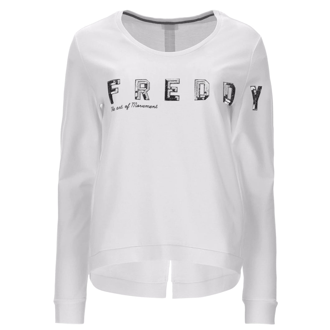 FREDDY - Felpa Leggera A Girocollo con Grafica Paillettes