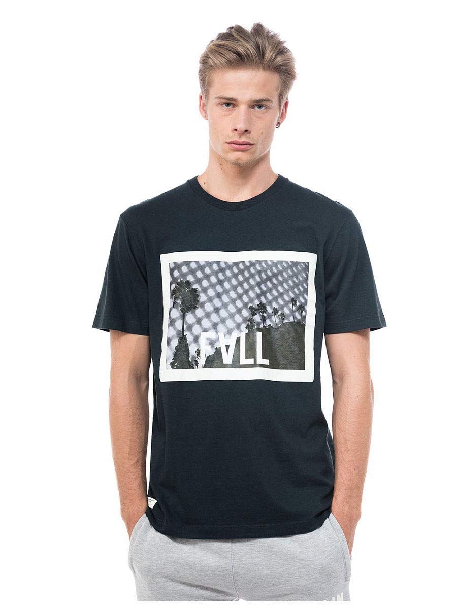 Franklin & Marshall t-Shirt Uomo Manica Corta Nera con Stampa