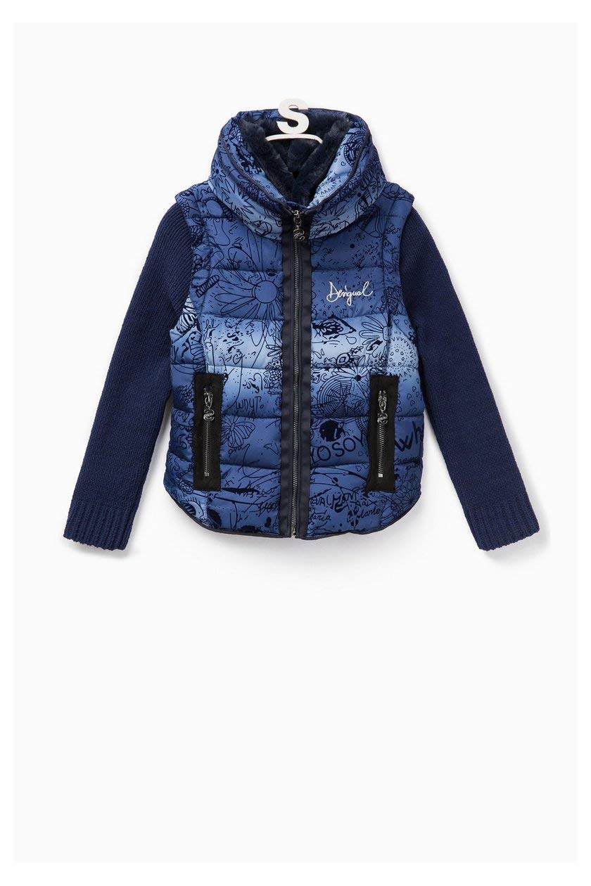 Desigual Flock Coat Piumino con Manica Staccabile