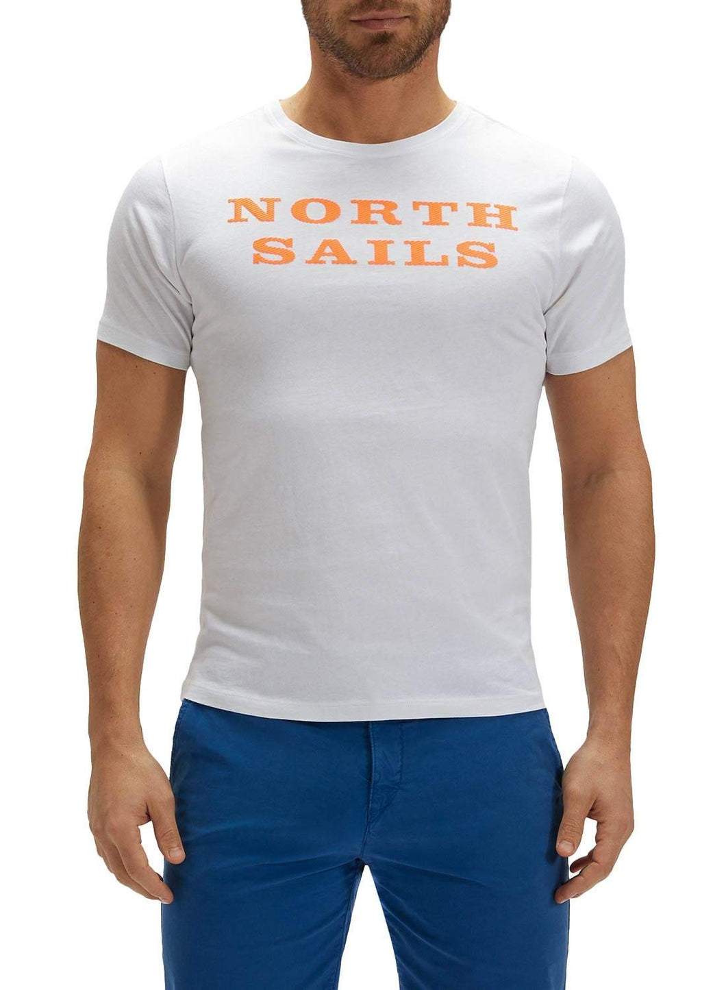 NORTH SAILS T-Shirt da Uomo in Jersey di Colore Bianco - 100% Cotone Biologico - vestibilità Regolare - Leggera con Girocollo e Maniche Corte - XL