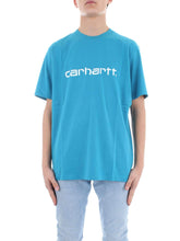 Carica l&#39;immagine nel visualizzatore di Gallery, CARHARTT WIP S/S Script T-Shirt Uomo Manica Corta Pizol/White
