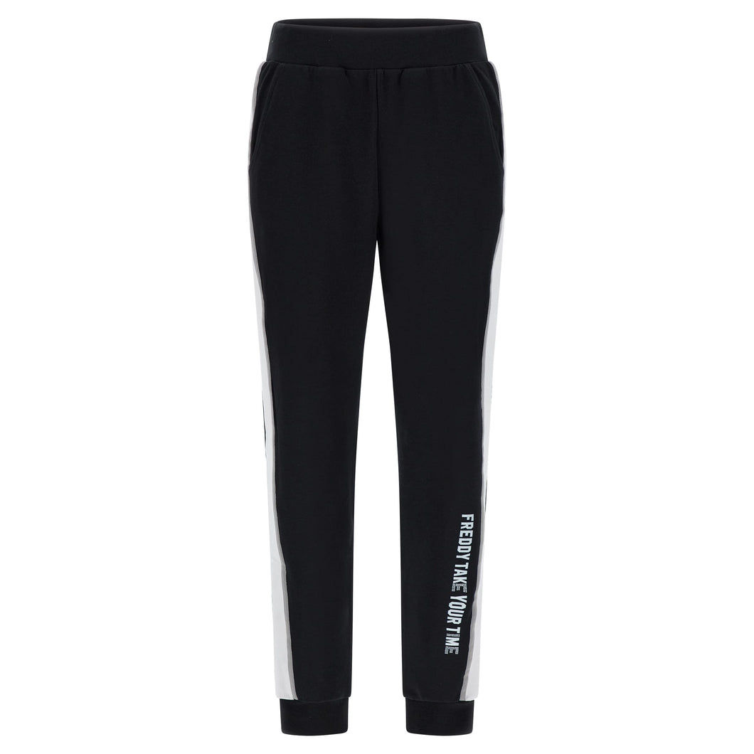 FREDDY - Pantaloni in Modal con Bande A Contrasto E Lurex Argento