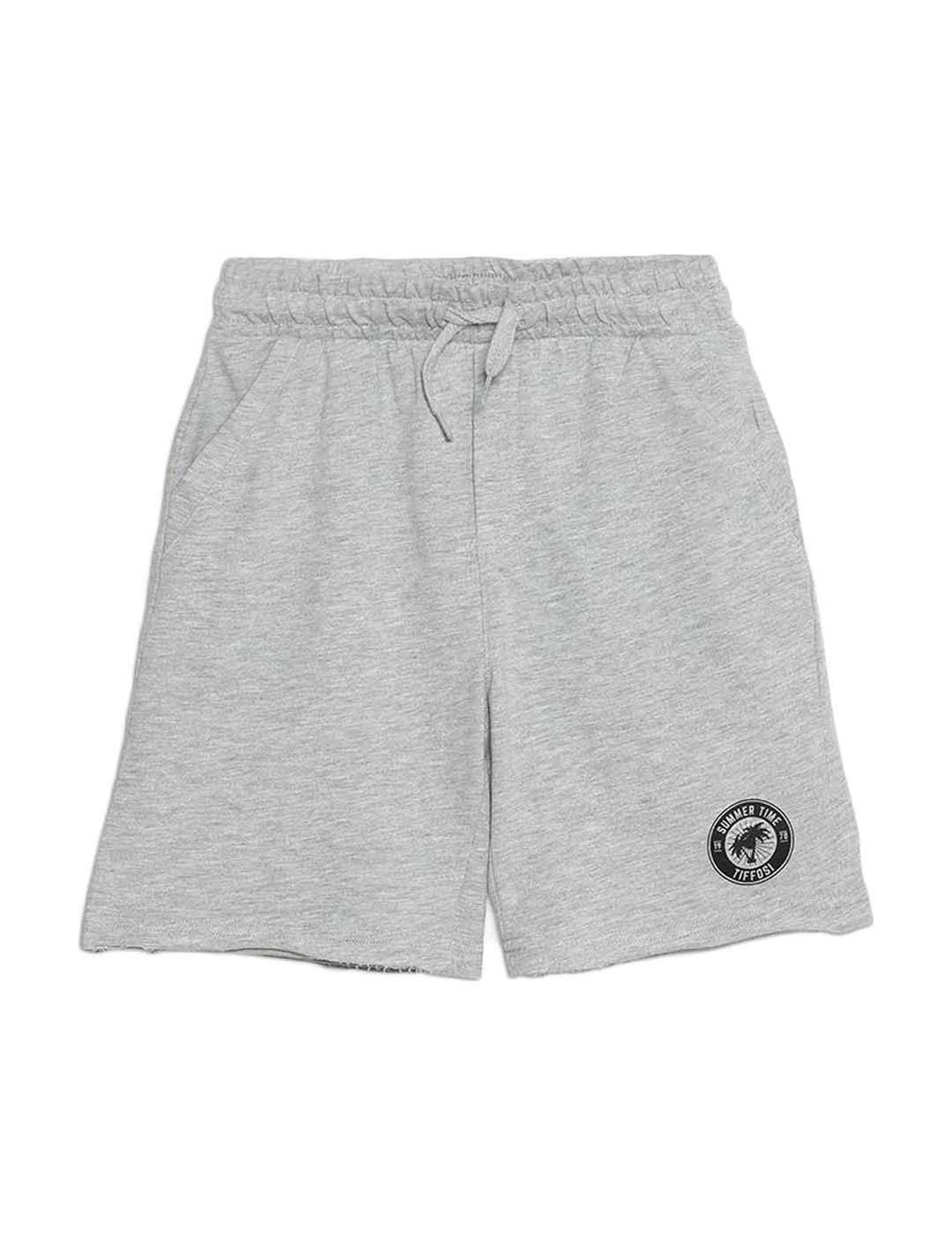 Tiffosi Kapro 10026386 Pantalone Corto in Felpa Bambino Grigio Melange