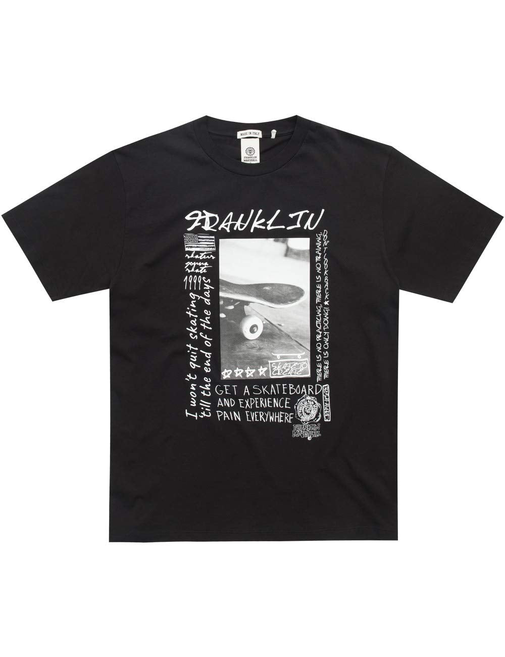 Franklin & Marshall TSMF335ANS19 T-Shirt Uomo in Cotone Stampa Skate Nera