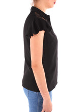 Carica l&#39;immagine nel visualizzatore di Gallery, Guess Camicia Donna Manica Corta Nera con Pizzo W1RH85W5OC2-JBLK
