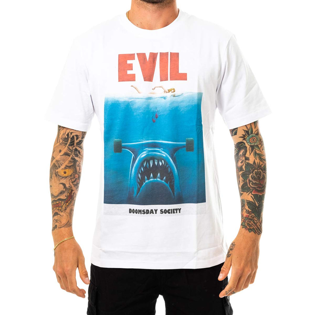 DOOMSDAY T-Shirt Maniche Corte Uomo Evil Jaws White XL
