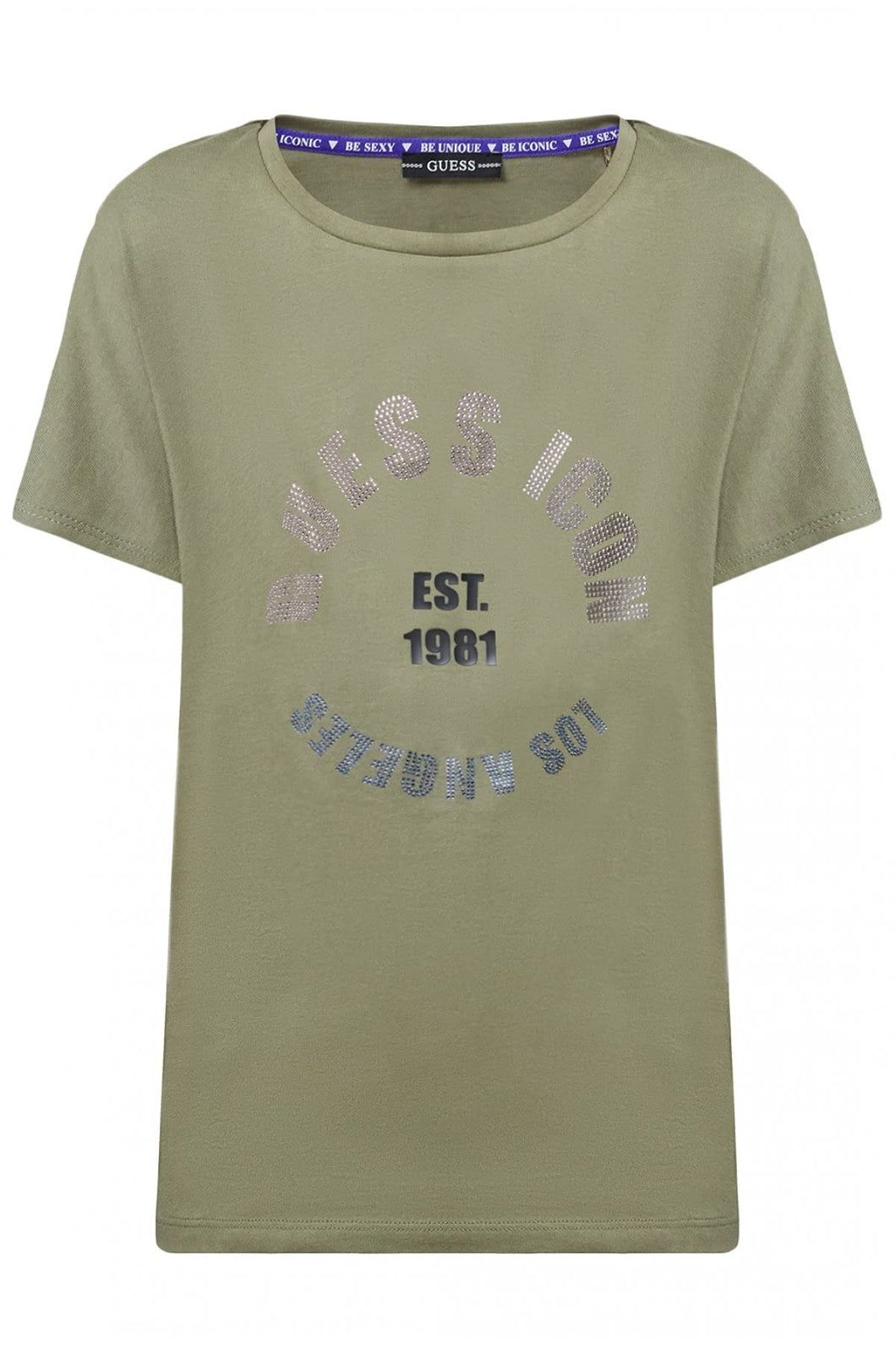 Guess T-Shirt Donna Tonya Tee in Cotone Army Green ES21GU60 W1GI0QI3Z11