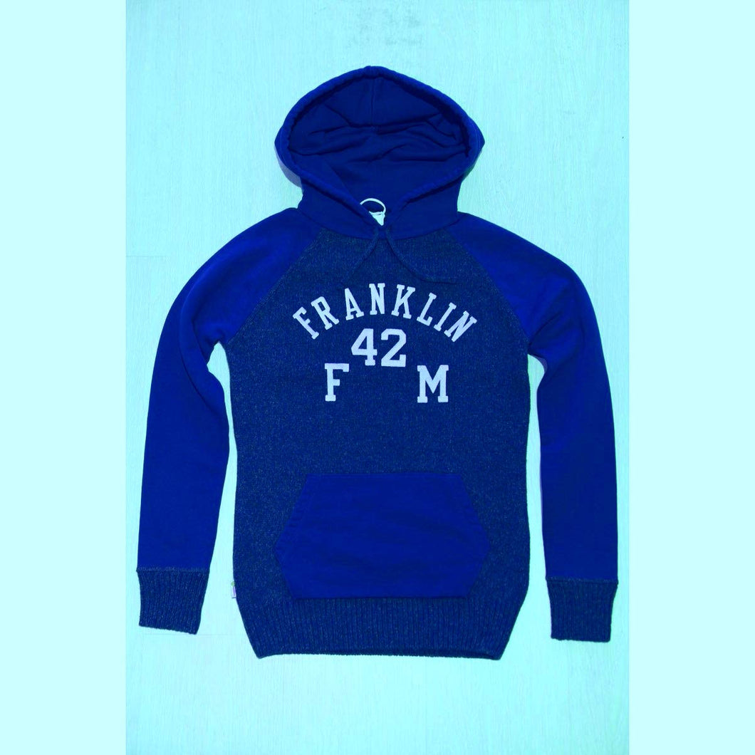 FRANKLIN MARSHALL KNWVA535W15 Felpa Maglioncino Misto Lana con Cappuccio Bluette