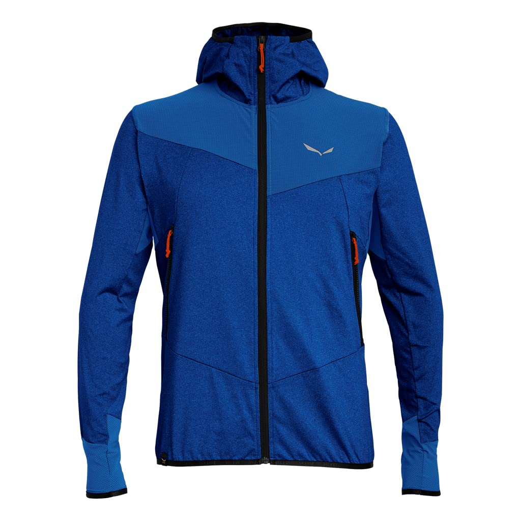 SALEWA Felpa con Cappuccio Agner Hybrid PL/Dst Full Zip, Electric Melange, M