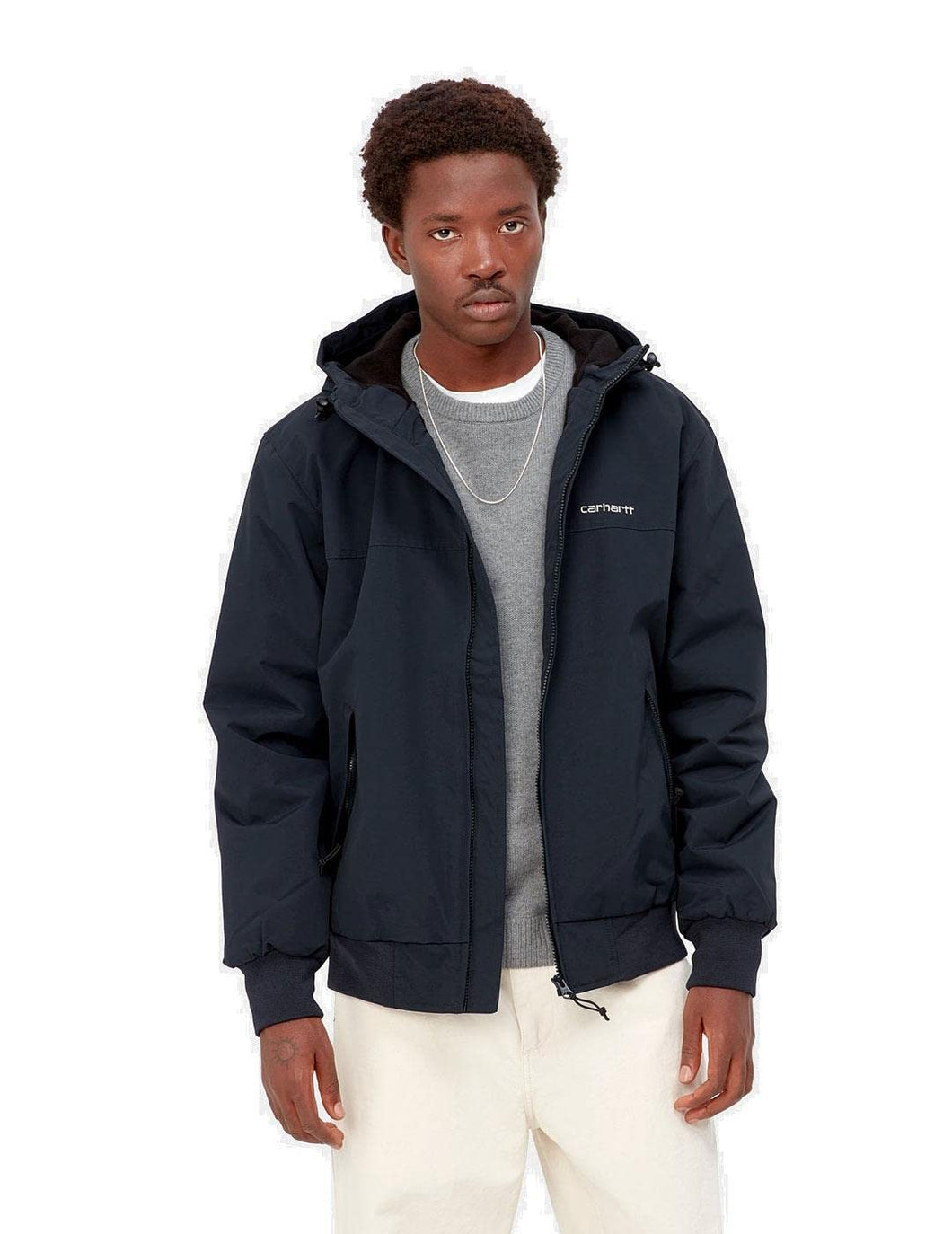 CARHARRT I028436-00b-xx-03s Giacca, Navy Scuro/Bianco, S Unisex-Adulto