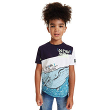 Carica l&#39;immagine nel visualizzatore di Gallery, Desigual TS Lenny 19SBTK20 T-Shirt Manica Corta Bambino Blu Bianco
