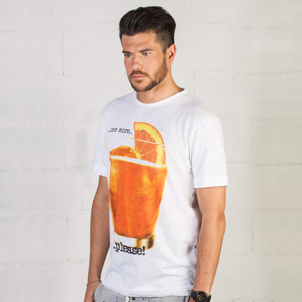 BeMover T-Shirt Uomo in Jersey Cotton flamm Stampa Spritz