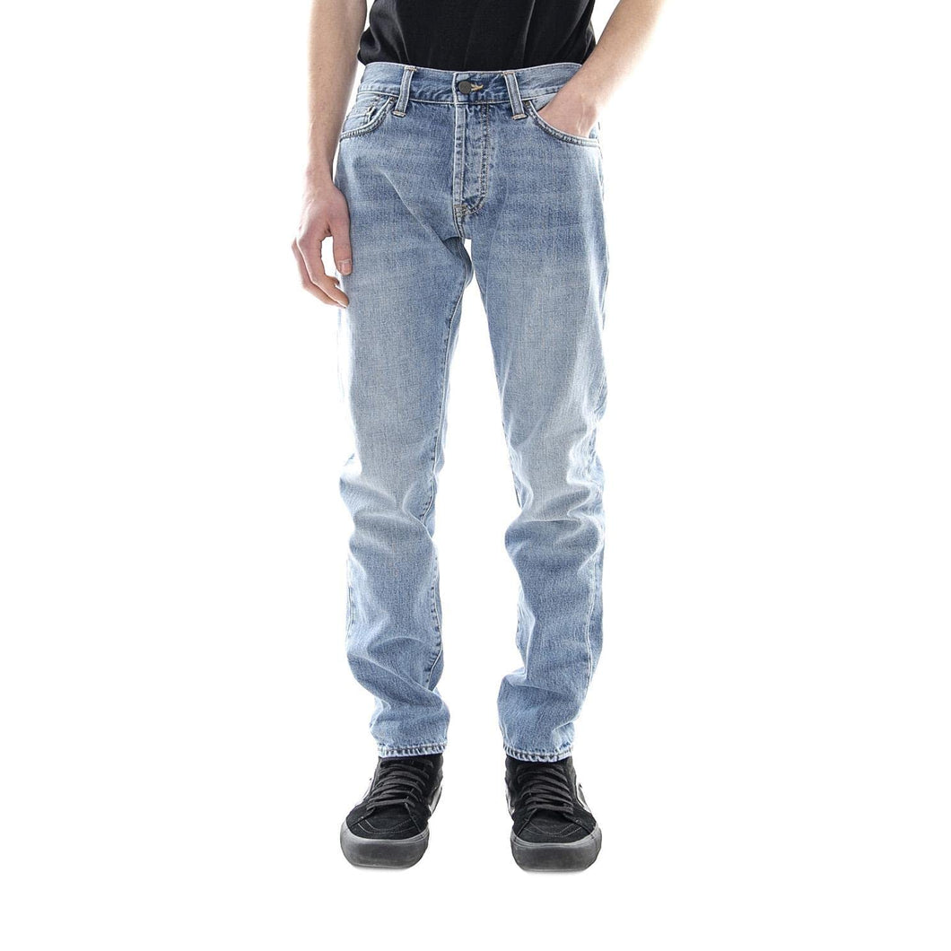 Carhartt Klondike Jeans da uomo Blue Mid Used Wash