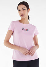 Carica l&#39;immagine nel visualizzatore di Gallery, FREDDY - T-Shirt in Jersey Modal Stampa Floreale su Fronte E Retro
