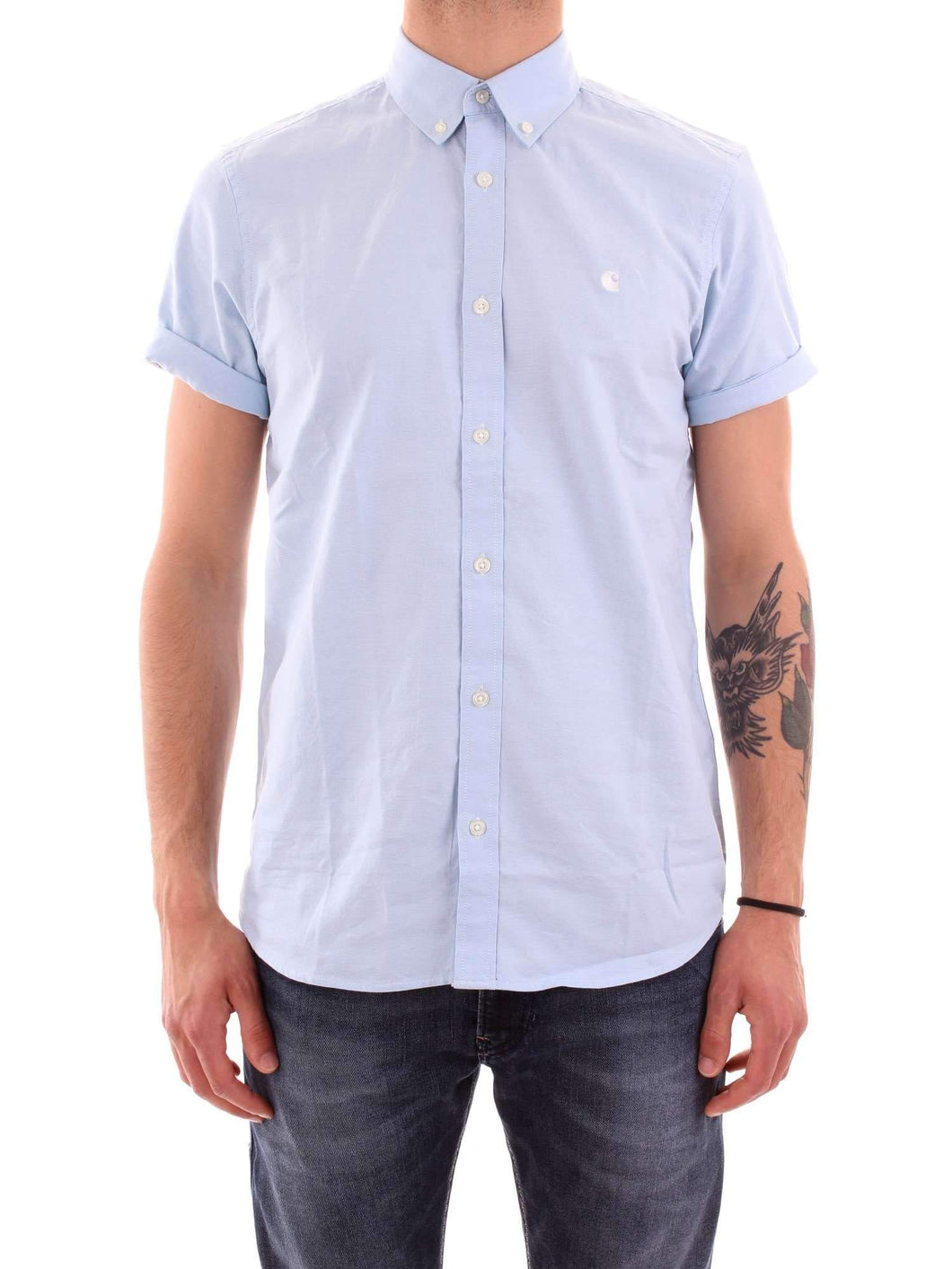 CARHARTT WIP S/S Lancaster Logo Shirt Camicia Maniche Corte Uomo Capri Wax
