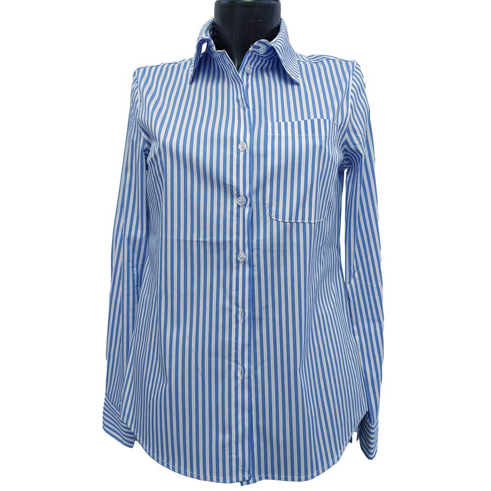 FIFTY FOUR Camicia Donna A Righe Bianche e Azzurre