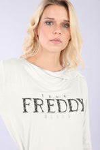 Carica l&#39;immagine nel visualizzatore di Gallery, FREDDY T-Shirt Donna Manica Lunga con Scollo Tagliato e Stampa Animalier Taglia L
