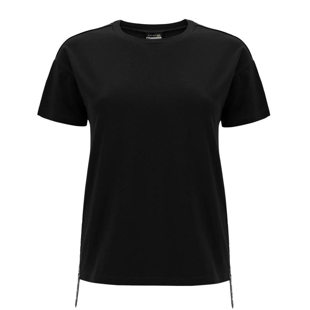 FREDDY T-Shirt Comfort Fit con Bande Glitter logate