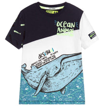 Carica l&#39;immagine nel visualizzatore di Gallery, Desigual TS Lenny 19SBTK20 T-Shirt Manica Corta Bambino Blu Bianco
