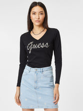 Carica l&#39;immagine nel visualizzatore di Gallery, Guess T Shirt V Manica Lunga W2BI21I3Z14 - JBLK Tg. S Nero
