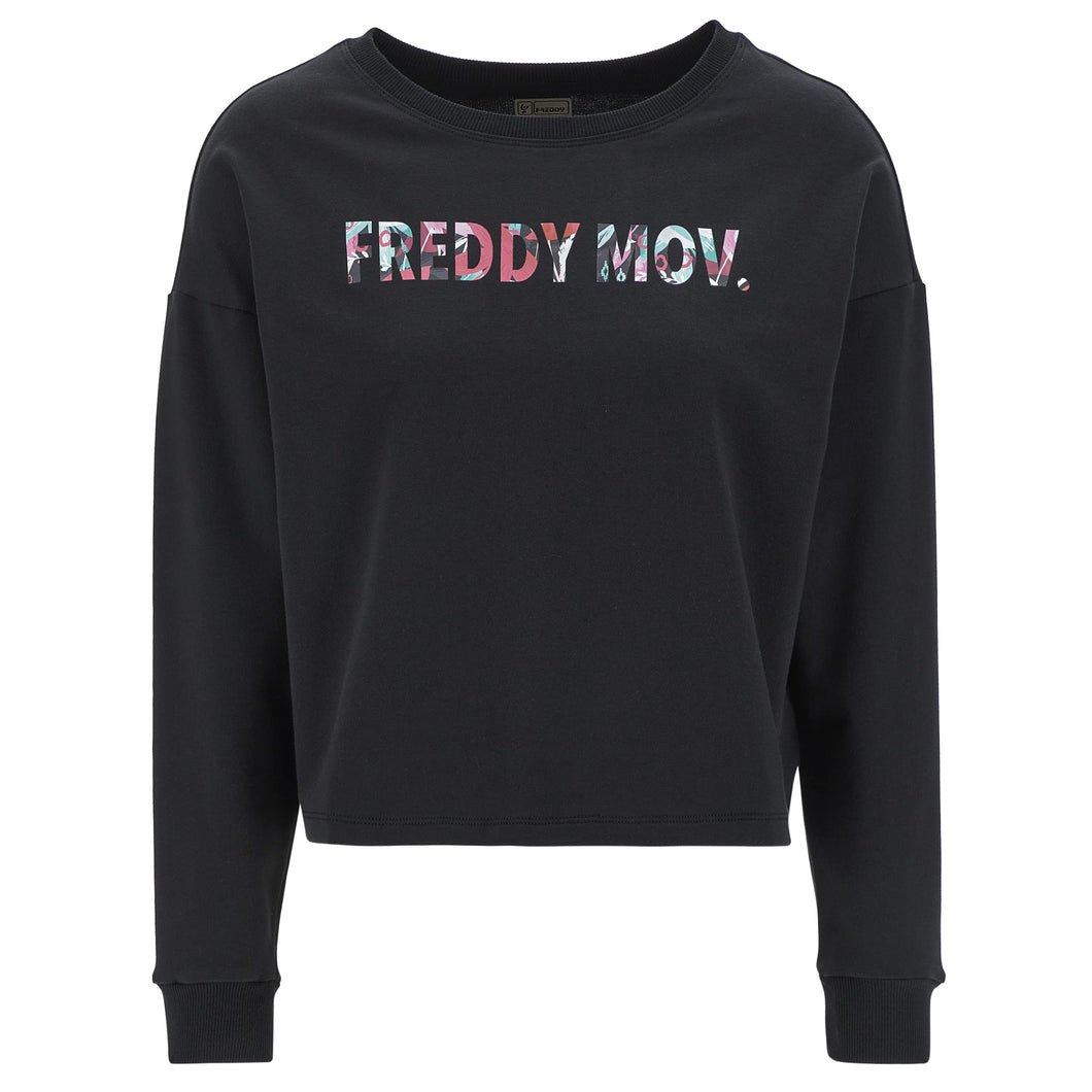 FREDDY - Felpa Fitness Crop Top Stampa Floreale MOV.
