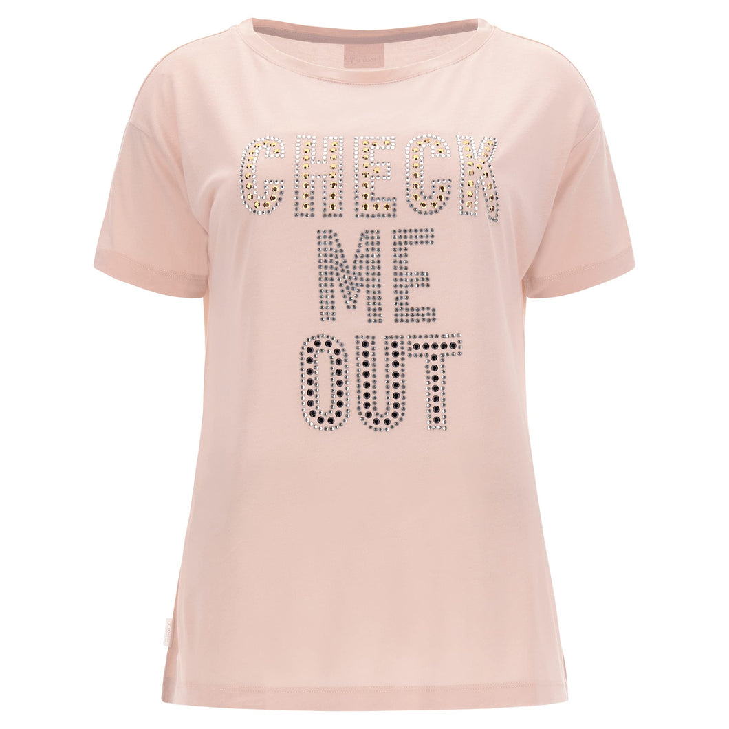 FREDDY - T-Shirt Jersey Modal Grafica Check Me out in Tecnica Mista