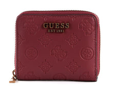 Carica l&#39;immagine nel visualizzatore di Gallery, GUESS Vibe SLG Small Zip Around Wallet Merlot Logo
